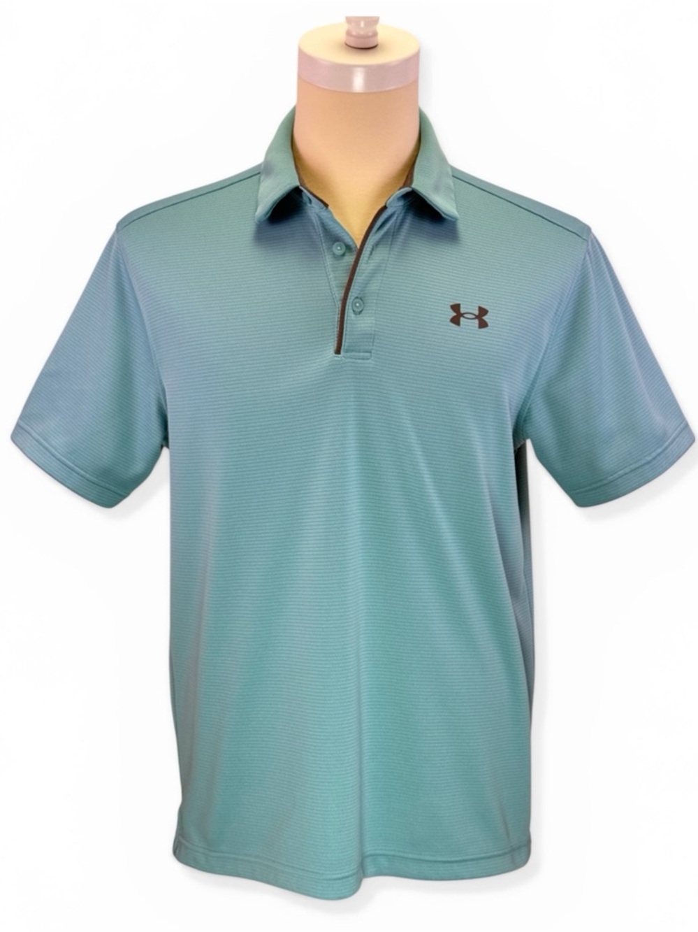 Under Armour Mens Glazer Blue Tech Polo Loose Short Sleeve Golf Shirt Size L